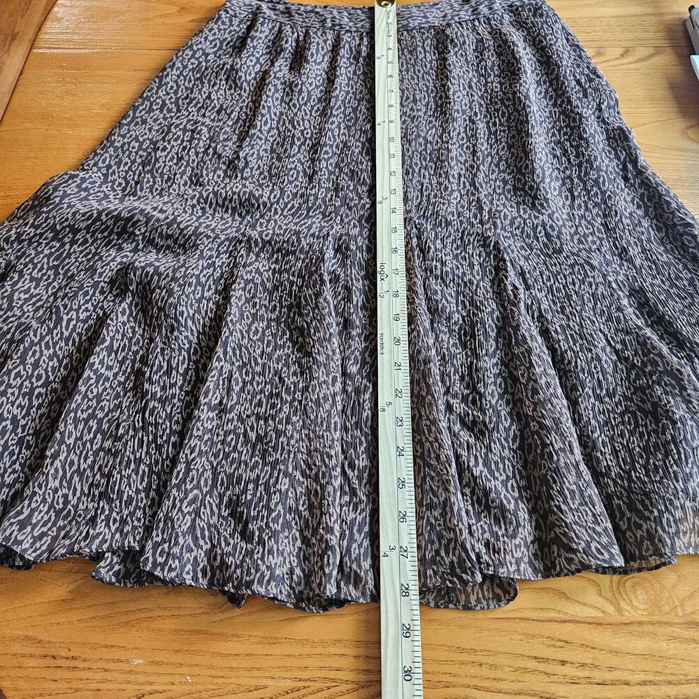 Charter Club Womens Silk Animal Print Midi Skirt Sz 10 Gypsy Fairy Whimsygoth - Picture 11 of 12